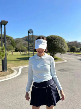 [FL Signature] Pearl & Bead Flare Pleated Skirt (Black)