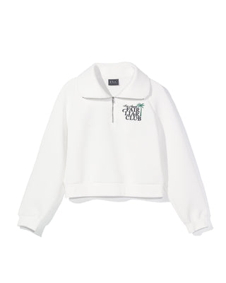 [FLC] PALM TREE QUARTER ZIP PULLOVER (ivory)