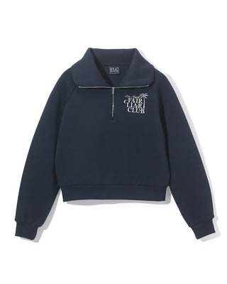 [FLC] PALM TREE QUARTER ZIP PULLOVER (Navy)