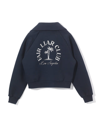 [FLC] PALM TREE QUARTER ZIP PULLOVER (Navy)