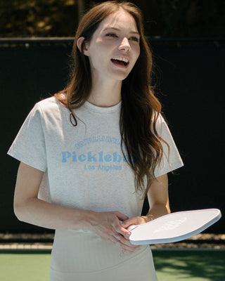 [FLC] PICKLEBALL CROPPED T-SHIRT (Melange Grey)