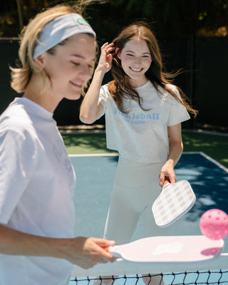 [FLC] PICKLEBALL CROPPED T-SHIRT (Melange Grey)