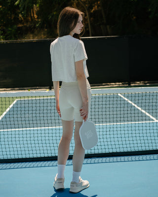 [FLC] PICKLEBALL CROPPED T-SHIRT (Melange Grey)