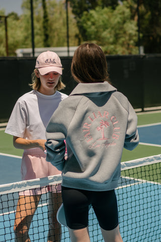 [FLC] PALM TREE QUARTER ZIP PULLOVER (Melange Grey)
