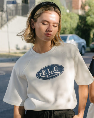 [FLC] CRACK HALF SWEATSHIRTS (White)