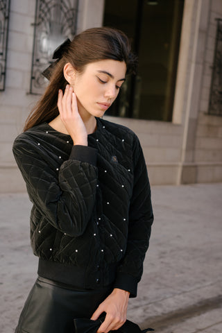 Pearl quilted jumper (Black)