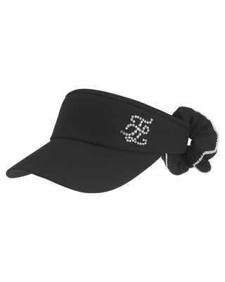 Crystal Scrunch Wide Visor (Black)