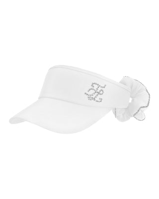Crystal Scrunch Wide Visor (Ivory)