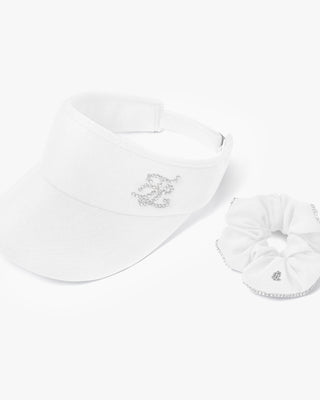 Crystal Scrunch Wide Visor (Ivory)