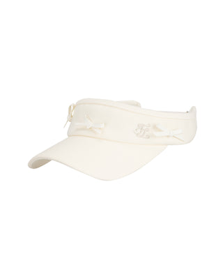 Fair Liar Leather Ribbon Visor (Cream)