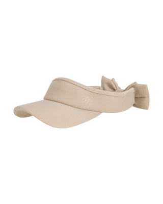 Detachable back ribbon visor (Beige)