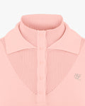 Turtleneck Double Collar Knit Top - Pink