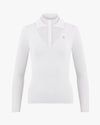 Turtleneck Double Collar Knit Top - White