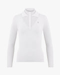 Turtleneck Double Collar Knit Top - White