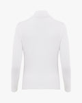 Turtleneck Double Collar Knit Top - White