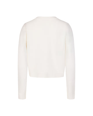 Flower Jacquard Open Ribbon Cardigan (Ivory)