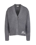 Loose fit V-neck cardigan - Grey