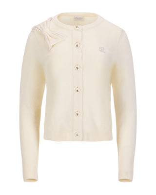 Big Ribbon Point Cardigan (Cream)