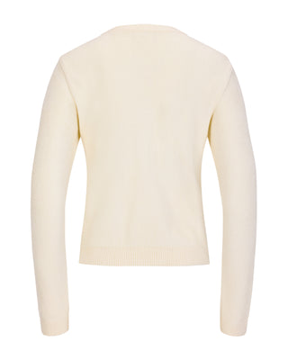 Big Ribbon Point Cardigan (Cream)