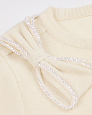 Big Ribbon Point Cardigan (Cream)