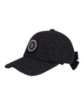 Logo Emblem Tweed Ribbon Cap - Black