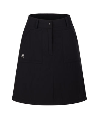 Padded flare Mid Length skirt (Black)