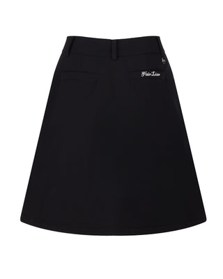 Padded flare Mid Length skirt (Black)