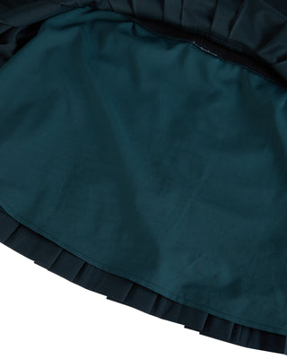 Flower belt set pleated skirt (Green)