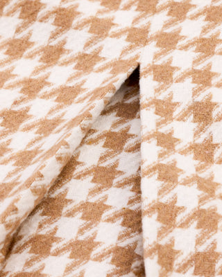 Houndstooth checkered flare skirt (Beige)