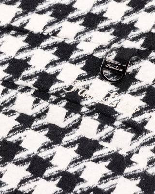 Houndstooth checkered flare skirt (Black)