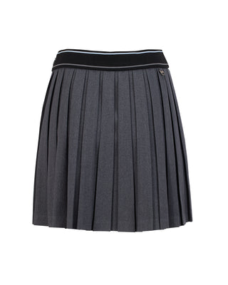 Logo band pleated skirt (Charcoal Grey)