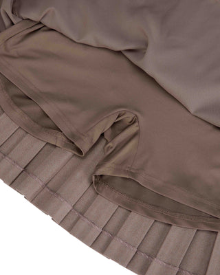 Logo band pleated skirt (Cocoa)