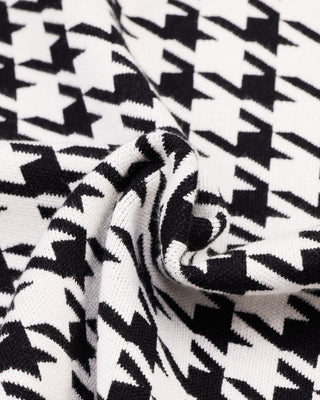 Houndstooth Checkered Knit Vest (Black)