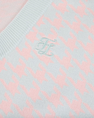 Houndstooth Checkered Knit Vest (Mint)