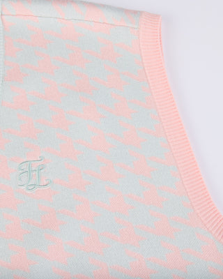 Houndstooth Checkered Knit Vest (Mint)