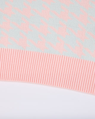 Houndstooth Checkered Knit Vest (Mint)