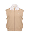 Wool zip-up windproof vest - Beige