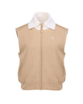 Wool zip-up windproof vest - Beige