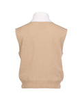 Wool zip-up windproof vest - Beige