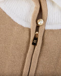 Wool zip-up windproof vest - Beige