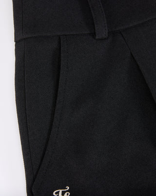 Pin Tuck Bermuda Pants (Black)