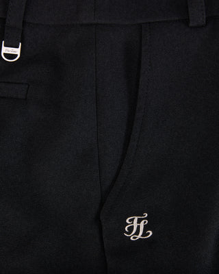 Pin Tuck Bermuda Pants (Black)