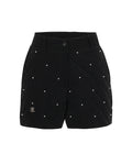 Pearl quilted short pants - Black