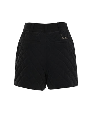 Pearl quilted short pants (Black)