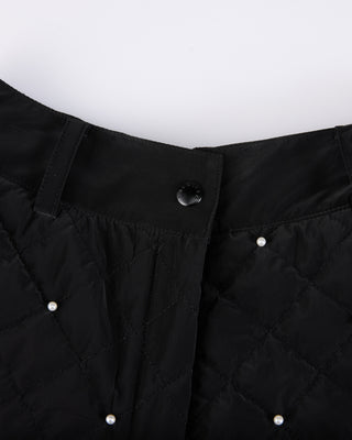 Pearl quilted short pants (Black)