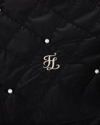 Pearl quilted short pants (Black)