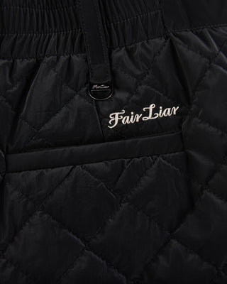 Pearl quilted short pants (Black)