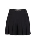 Ribbon pleated culotte pants - Black