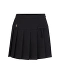 Ribbon pleated culotte pants - Black