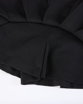 Ribbon pleated culotte pants (Black)